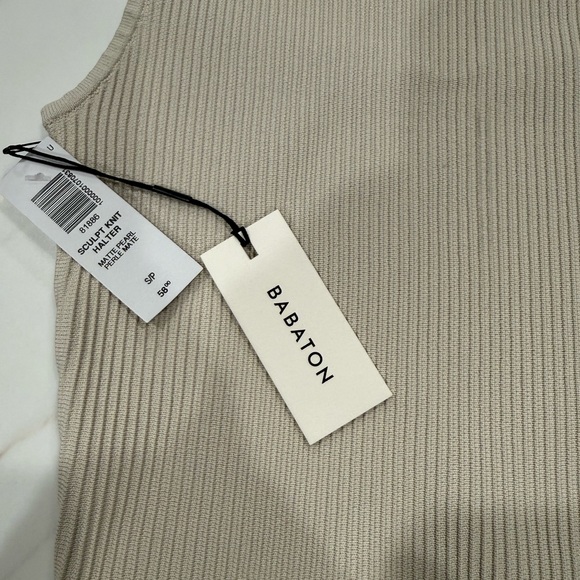 Aritzia Babaton Ribbed Knit Top in Light Tan - Picture 3 of 3